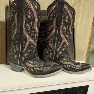 J.B. Dillon Black and Gold Women's Boots